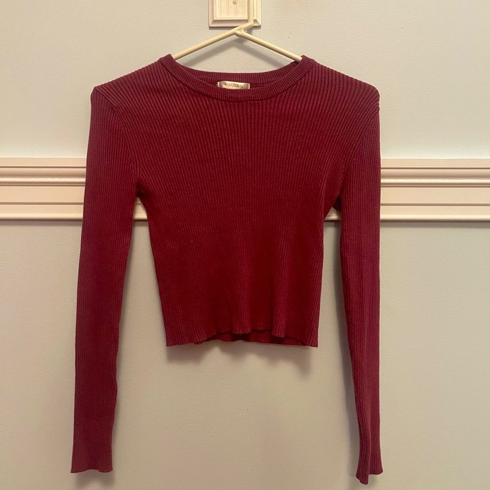 Bozzolo maroon ribbed sweater